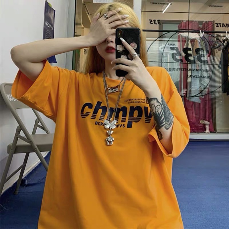 [Mã WASKT410K giảm 10K đơn 50K] Áo thun tay lỡ dáng rộng unisex dưới 75kg - Chmpv | BigBuy360 - bigbuy360.vn