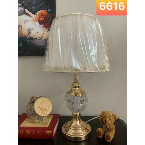 Đèn bàn cao cấp, 2 ánh sáng từ thân đèn và từ chao, đèn ngủ, đèn decor,  tặng kèm bóng led, BH 12T
