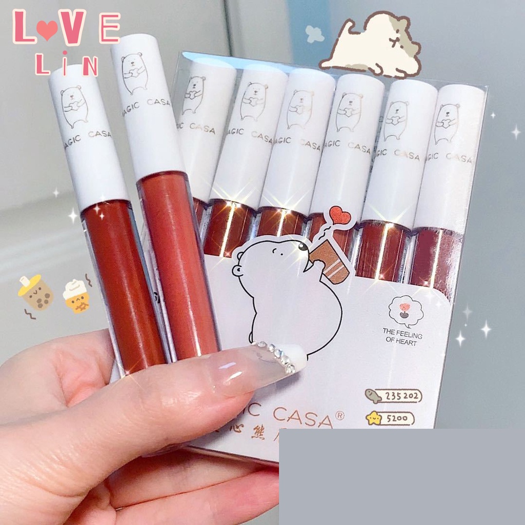 [Hàng mới về] Set 6 thỏi son kem lì nhung mịn thích hợp cho các bữa tiệc