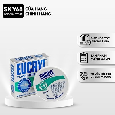 Bột Tẩy Trắng Răng Eucryl Toothpowder Powerful Stain Removal 50g