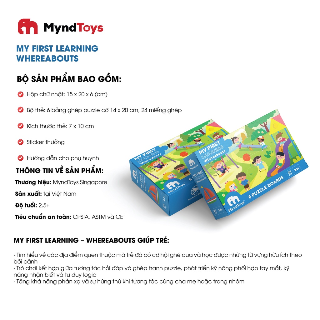 Đồ Chơi Xếp Hình MyndToys My First Learning (Cho Bé Từ 2.5 Tuổi Nhiều Chủ Đề)