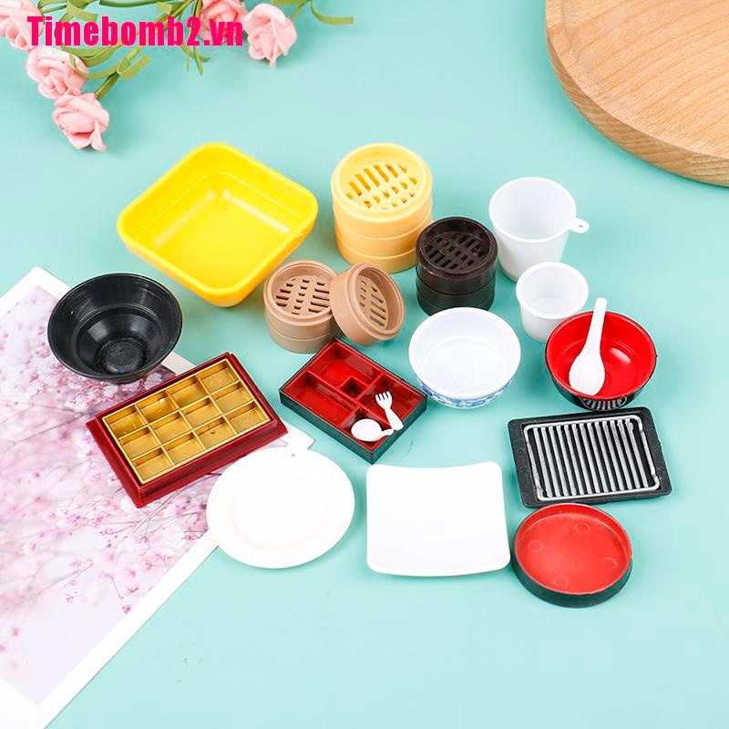 Bộ 3 Khay Đựng Đĩa Mini Màu Trắng Cho Búp Bê