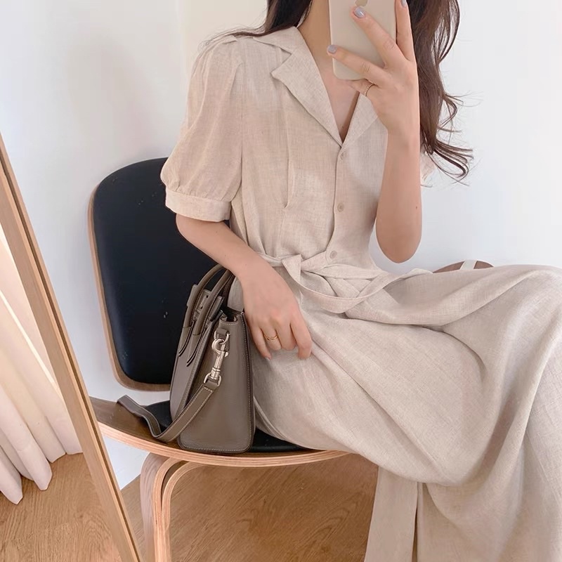 Váy đũi nữ có cổ mặc đi làm đi chơi đều xinh