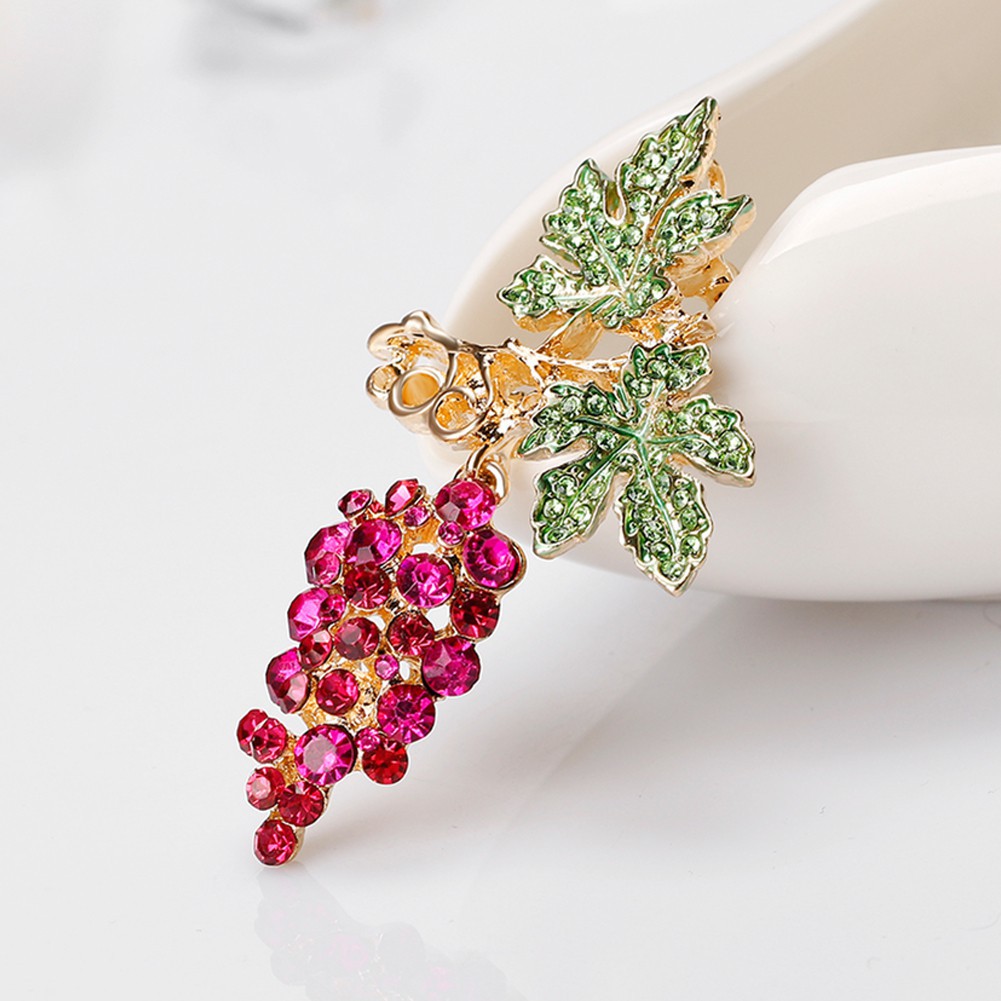 Trâm cài thiết kế hình chùm nho đính đá nhiều màu cá tính