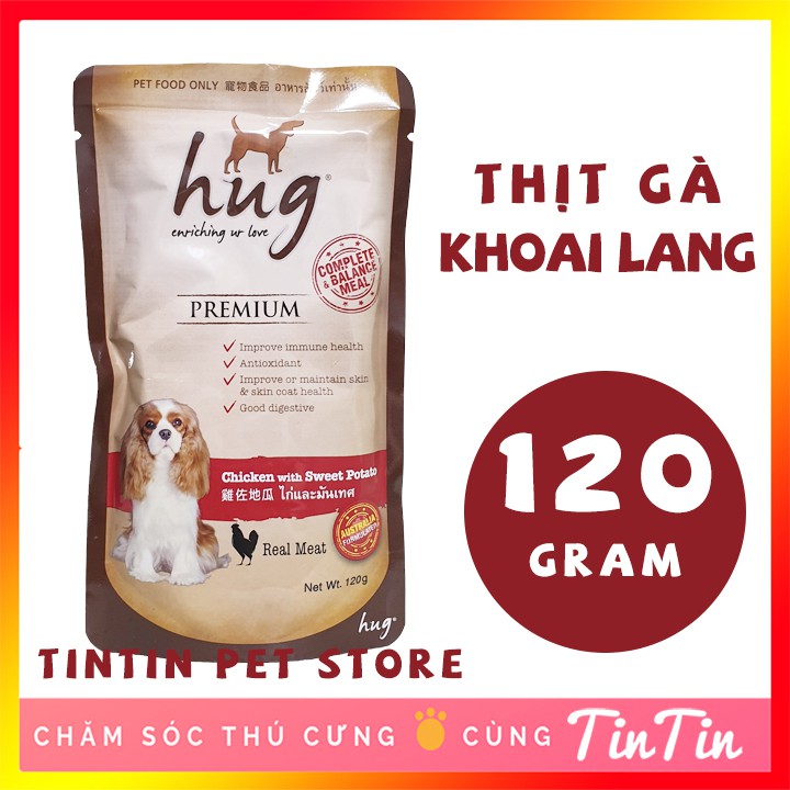 Pate Dinh Dưỡng Cho Chó HUG Cho Chó Gói 120 Gram