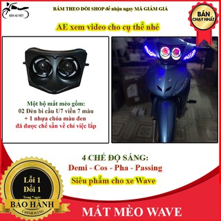 [CÓ VIDEO] Đèn pha Mắt cú mắt mèo xe wave a 50, 100, 110cc  wave s 100cc, wave rs 100cc wave rsx 100cc - 4 Chế độ sáng
