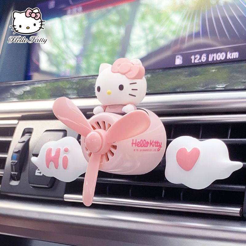 (Spot) Quạt Khuếch Tán Hương Thơm Gắn Điều Hòa Xe Hơi Hình Hello Kitty