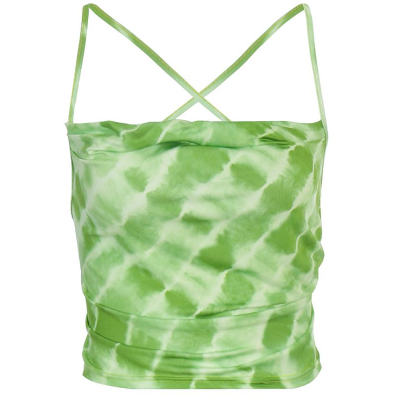 Áo Croptop Sát Nách Hở Lưng Phong Cách Quyến Rũ Cho Nữ