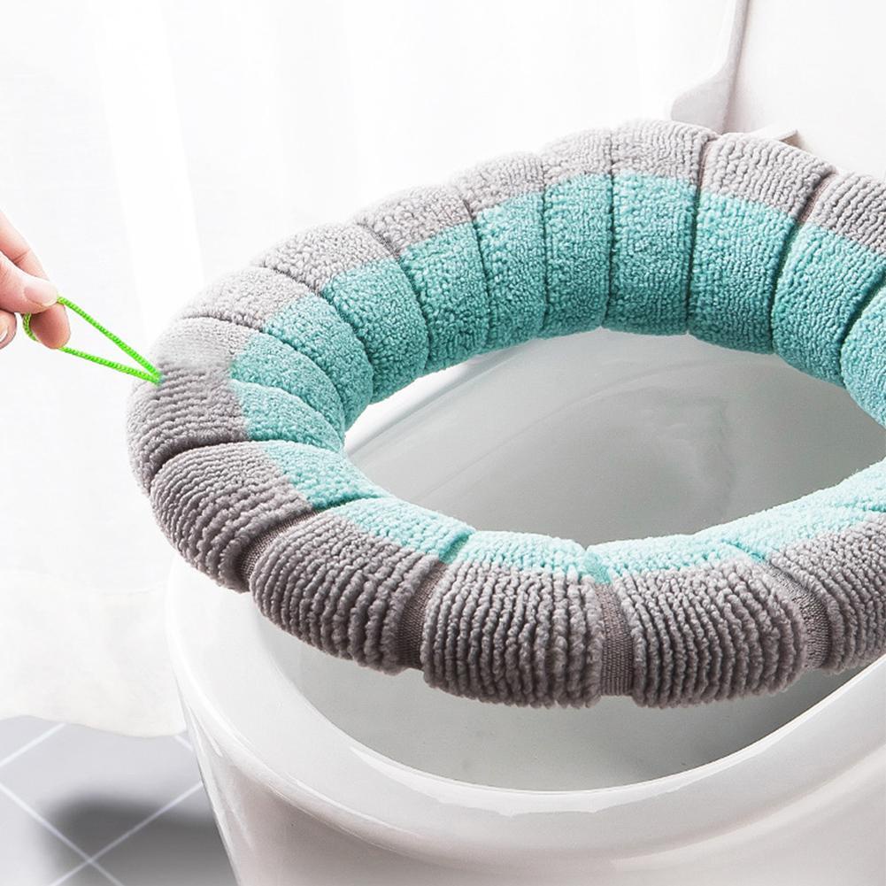 Vỏ Bọc Bệ Ngồi Toilet Chất Liệu Dệt Kim Dễ Vệ Sinh H7I2