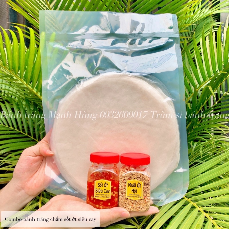 Combo bánh tráng phơi sương chấm sốt ớt siêu cay Mạnh Hùng