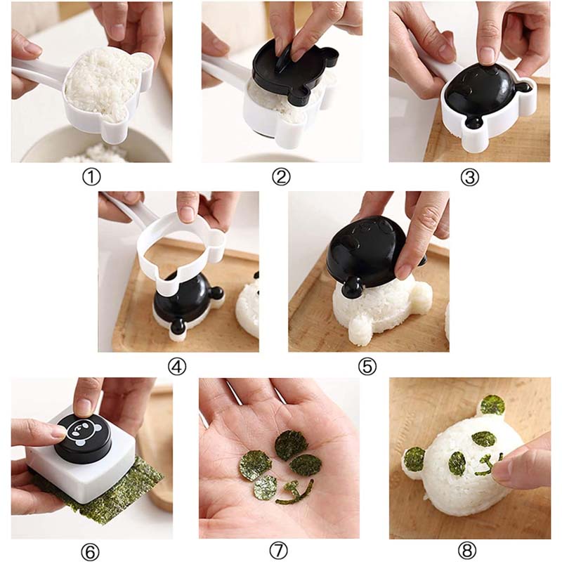 Khuôn Làm Cơm Nắm Hình Gấu Trúc Hoạt Hình Dễ Thương DIY