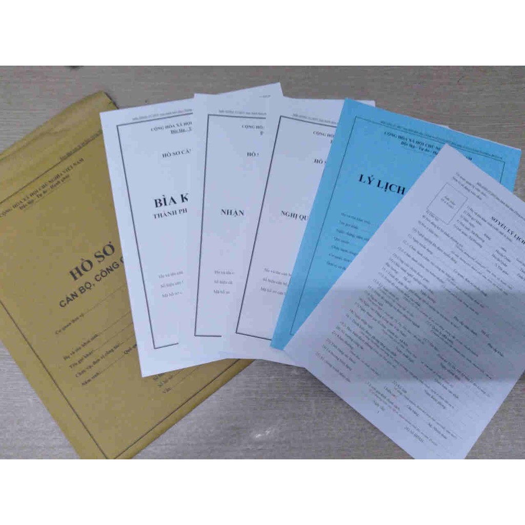 Bộ hồ sơ viên chức mẫu mới nhất 2019 BNV