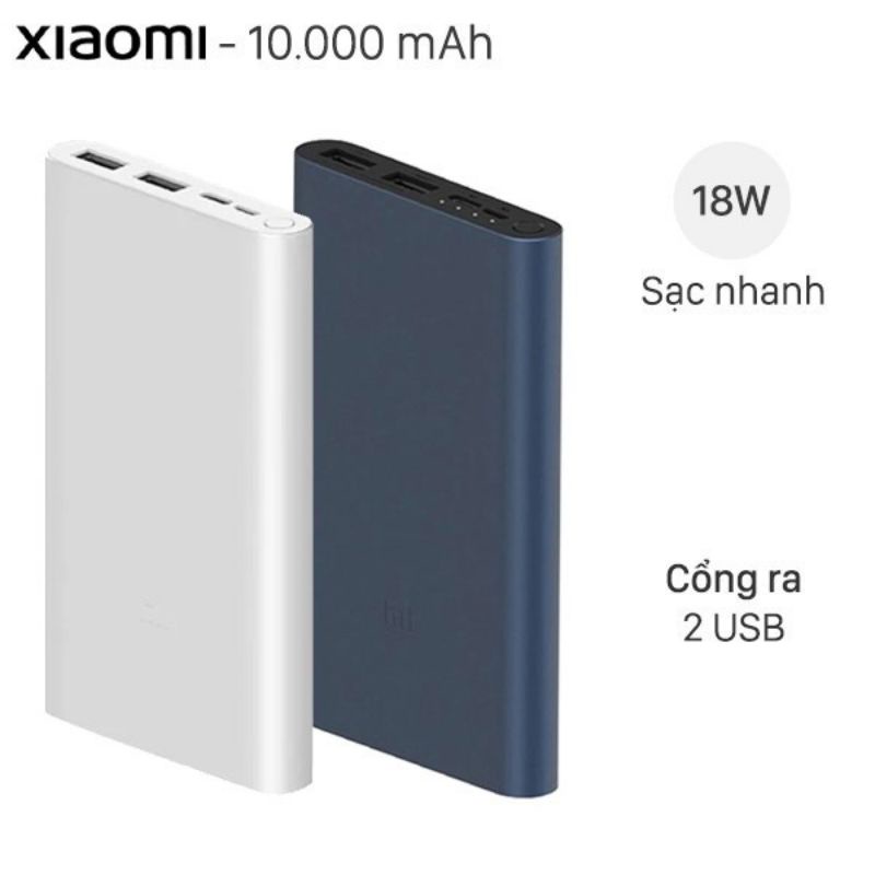 Pin Sạc Dự Phòng Xiaomi 10000mAh Gen 3 18W - khắc tên, logo, hình ảnh, câu chúc theo yêu cầu