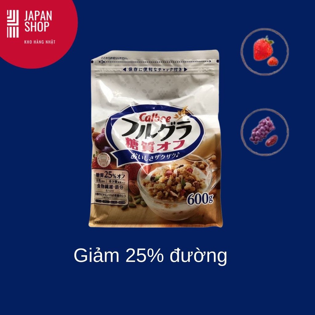 (Date T10/2022) Ngũ cốc hoa quả dinh dưỡng Calbee Nhật Bản 750gr.