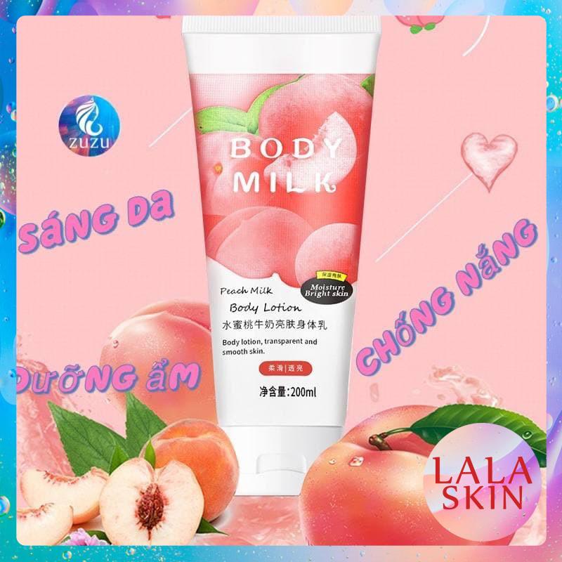 [ Hot Tiktok ] Kem Sữa Dưỡng Thể Trắng Da, Chống Nắng Toàn Thân Trái Đào Pure Milk Body Lotion Hương Nước Hoa