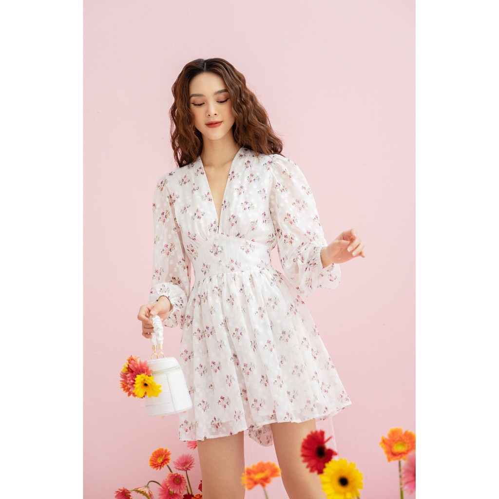 TUBYCATU | Jumpsuit voan bi trắng bông đỏ