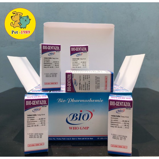 Nhỏ tai BIO- GENTAZOL 10ml viêm tai ngoài cho chó Pet-1989