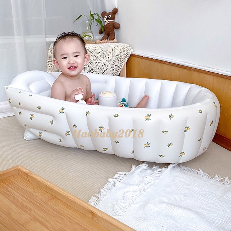 Chậu tắm hơi gấp gọn Umoo cao cấp phong cách hàn cho bé, Bể tắm bơm hơi gấp gọn - Haobaby2018