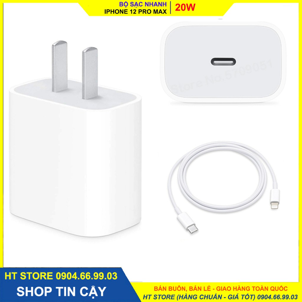 Bộ sạc nhanh 20W Chính hãng dùng cho: Pro Max, iPhone 11, iPhone XS Max, iPhone XS, iPhone X, iPhone 8 Plus, iPhone 8