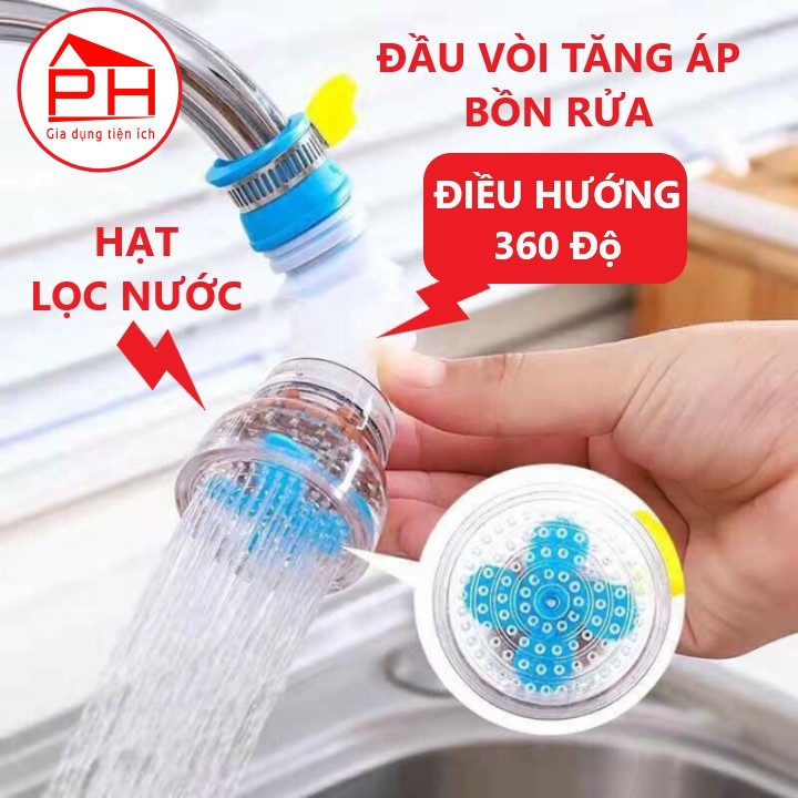 ĐẦU VÒI LỌC NƯỚC tăng áp xoay 360 độ lắp bồn rửa chén bát (Giao mầu ngẫu nhiên) - Gia dụng Phước Hòa