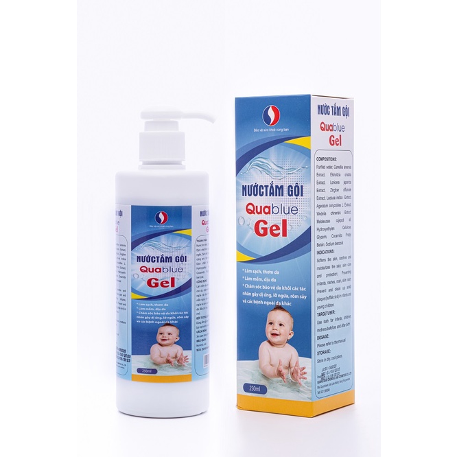 Nước Tắm Gội Quablue Gel Fobe An Toàn Diụ Nhẹ Cho Bé Chai 250ml