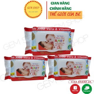 Khăn ướt BABY THIÊN PHÚC giấy ướt đa năng chiết xuất lô hội tự nhiên an toàn cho bé