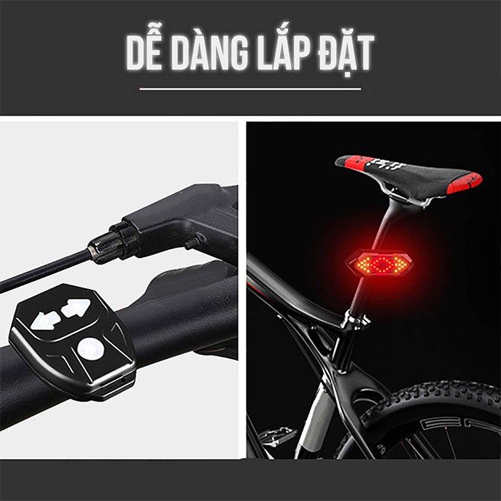 Đèn xi nhan xe đạp thể thao có còi không dây điều khiển từ xa kiêm đèn hậu xe đạp sạc usb chống nước
