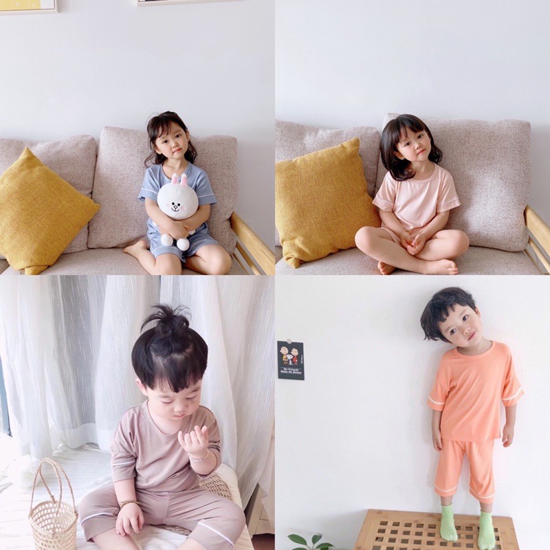 Bộ đồ cho bé trai bé gái cotton xuất nhật 2-8 tuổi chất thoáng mát bộ đồ ngủ cho bé bộ đi du lịch đi chơi