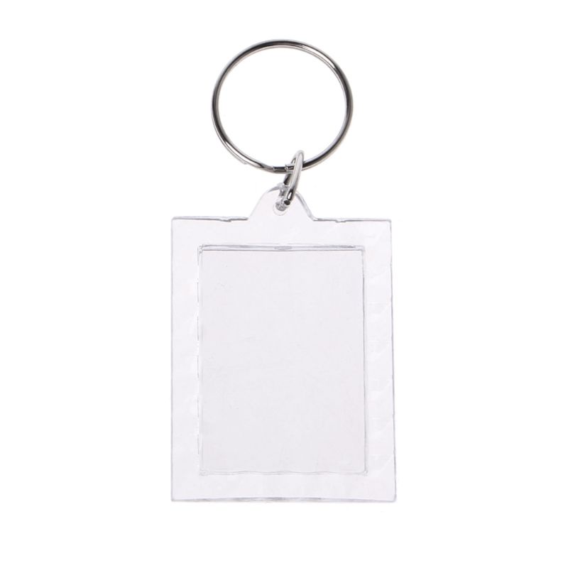 Móc Chìa Khóa Màu Trong Suốt Sáng Tạo Kèm 10 Tấm Chèn Ảnh Của Bạn