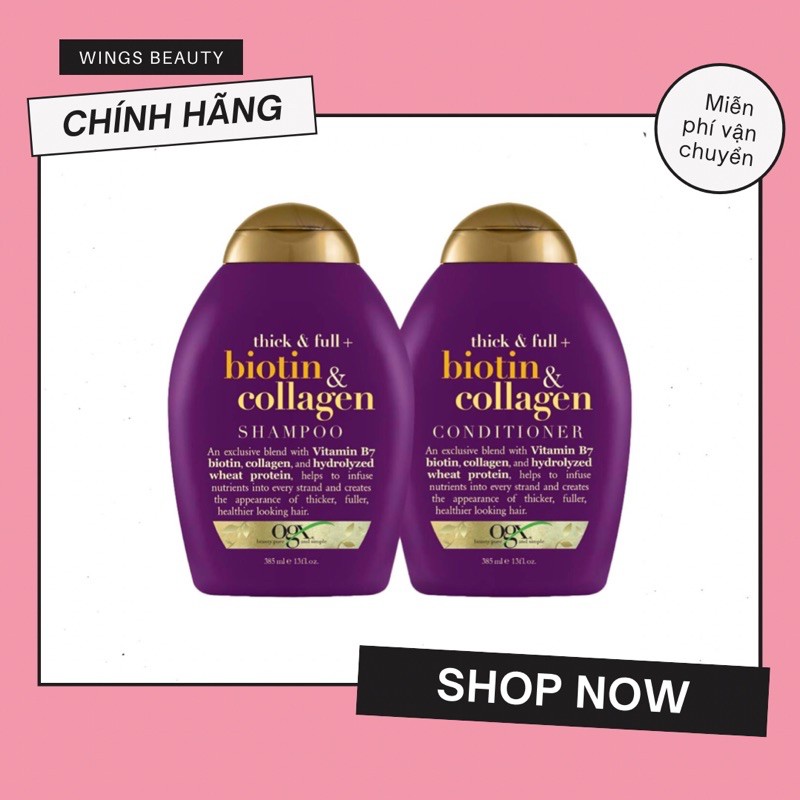 Dầu gội/xả OGX Biotin &amp; Collagen