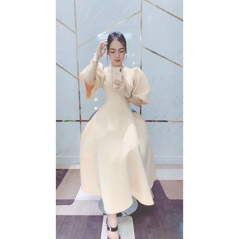 đầm xoè tay phồng