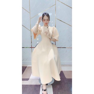 đầm xoè tay phồng