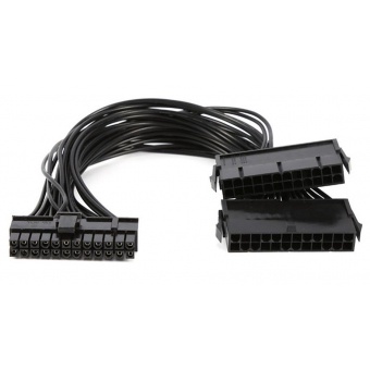 Cáp chạy 2 nguồn ATX 24 PIN - Cáp chia nguồn 24PIN ATX 1 thành 2 kích hoạt chạy 2 nguồn cho PC 30Cm