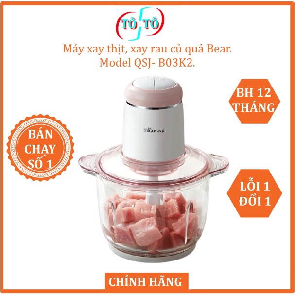 [Sales một ngày duy nhất]_ Máy xay thịt, xay rau củ quả, hành tỏi ớt Bear. Model QSJ- B03K2.