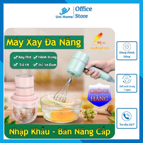 Máy Xay Đa Năng - Máy Đánh Trứng , Xay Thịt Tỏi Ớt Đồ Ăn Dặm Bản Nâng Cấp Cao Cấp Cầm Tay Không Dây Sạc Điện