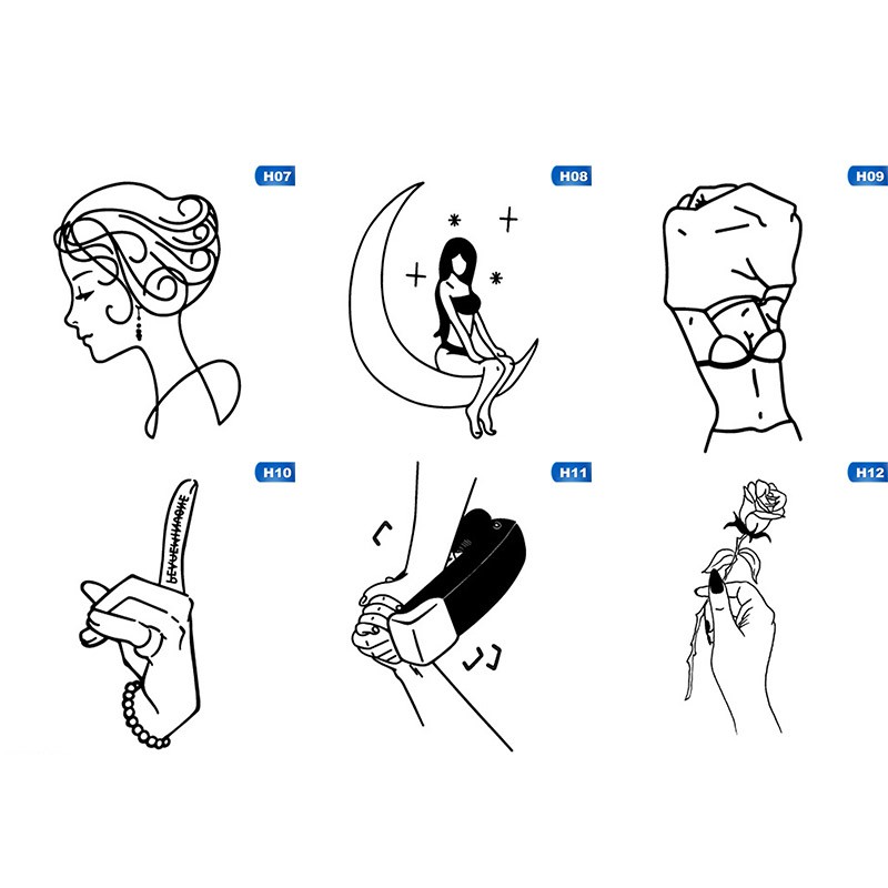 Set 5 Miếng Dán Hình Xăm Tạm Thời Quyến Rũ Cho Nữ