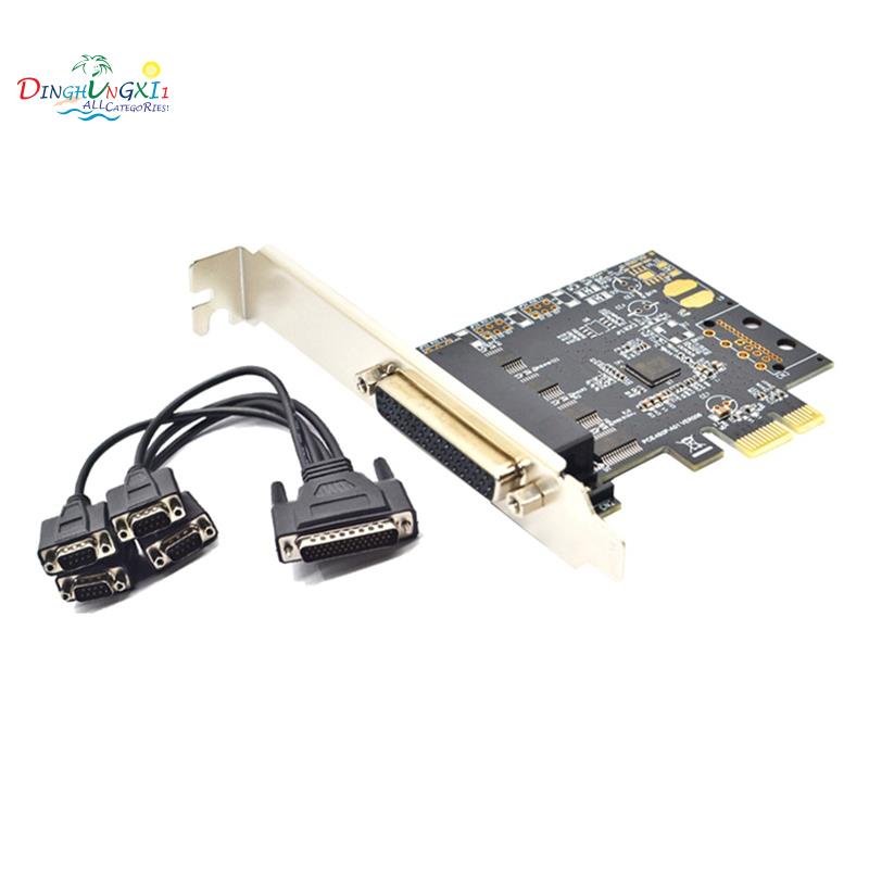 Pcie to 4 Serial Port RS232 9-Pin Expansion Card AX99100 with Cable