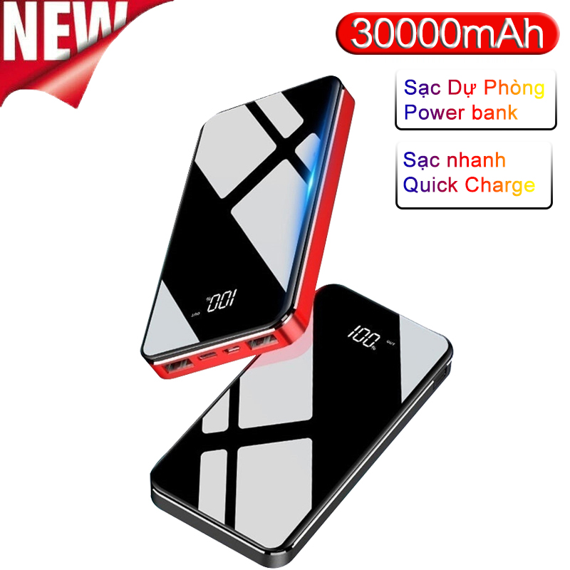 30000mAh di động sạc nhanh pin sạc dự phòng, mỏng và dung lượng lớn màn hình kỹ thuật số Power bank