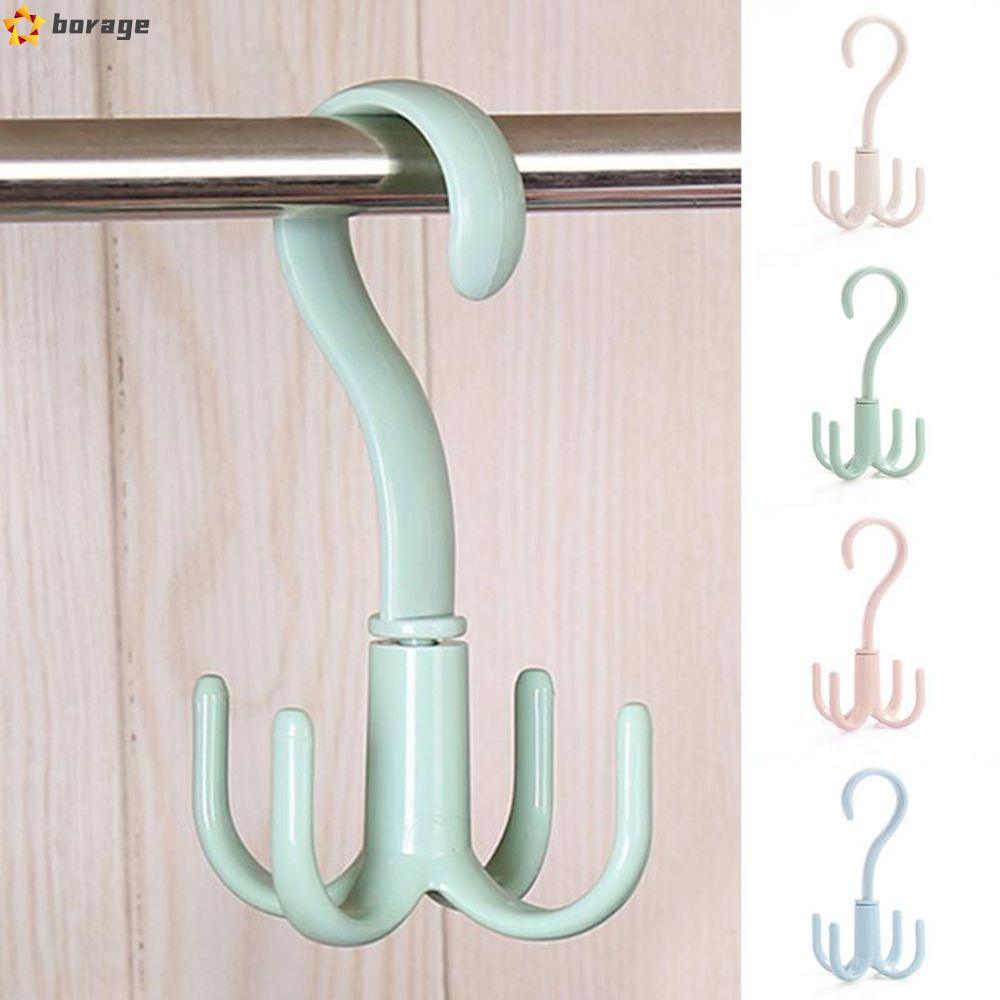 Móc treo cà vạt/túi xách 4 móng đa năng xoay được 360 độ bằng nhựa nhiều màu tùy chọn dùng cho tủ quần áo tại nhà