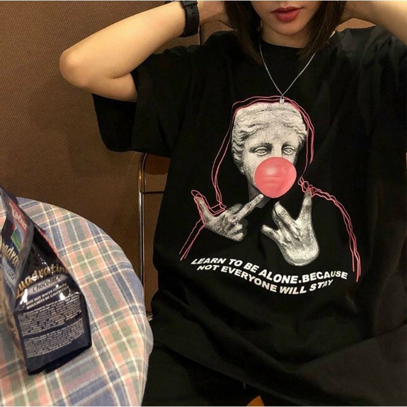 Áo thun phông nam nữ PINK tay lỡ form rộng HEATHANS Unisex