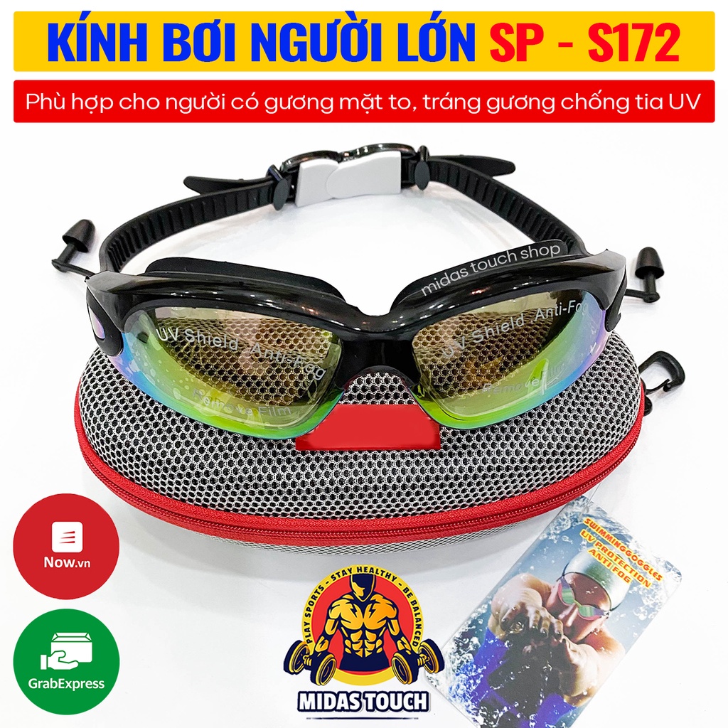 Kính bơi tráng gương cao cấp S172 có bịt tai