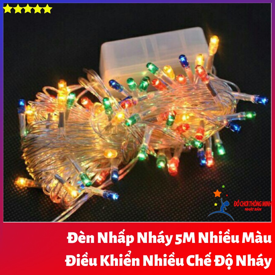 Đèn nhấp nháy 5m nhiều màu led trang trí noel giáng sinh, năm mới, tiệc cưới ánh sáng sáng đều