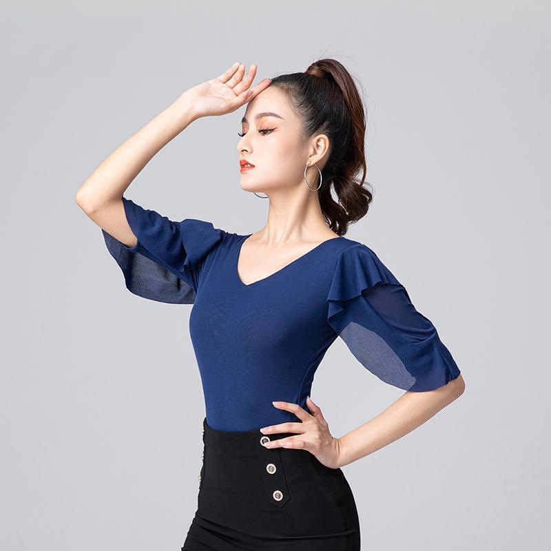 Áo Khiêu Vũ La Tinh Tay Lửng Phối Bèo Thiết Kế Mới Hiện Đại Cho Nữ
