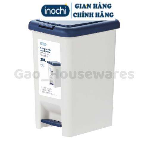 Thùng rác nhựa chữ nhật (có lõi) Inochi cho văn phòng, gia đình, kháng khuẩn khử mùi, ngăn mùi hôi - Giao màu ngẫu nhiên