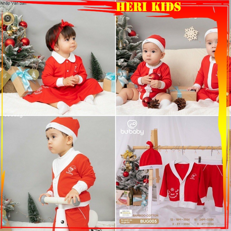 BUBABY - bộ dài tay Noel Bamboocotton
