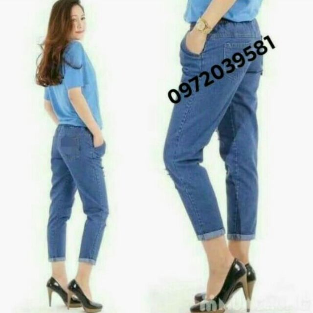 QUẦN bò giấy nữ ❤️ FREESHIP ❤️ Quần bò Nữ cạp chun chất giãn từ 42-75kg