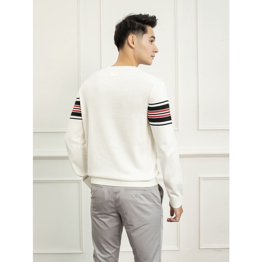 Áo len nam ARISTINO cổ tròn, họa tiết kẻ ngang, nhẹ , ấm AWO001W9 3 màu