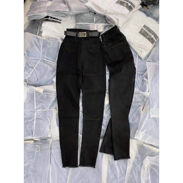 Quần jean đen dáng ôm hai túi