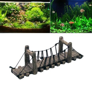 Tiểu cảnh cây cầu trang trí cho hồ cá cảnh, hồ thủy sinh, hòn non bộ kích thước D16.5XC5XR4cm