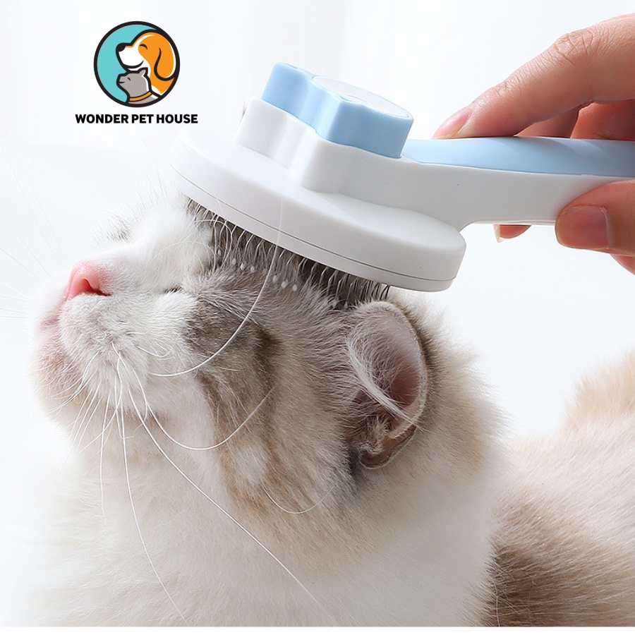 (Mẫu mới) Lược chải lông nút bấm lấy lông cho chó mèo